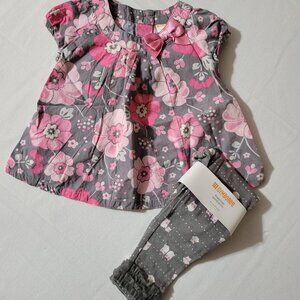 Gymboree Bright Owl Used 2T Outlet top, NWT 18-24 month Leggings set. Mixed Z26